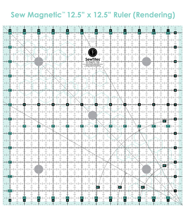 PRE-ORDER: Sew Magnetic 12.5" x 12.5" Ruler
