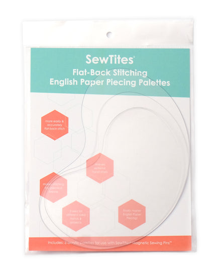 SewTites Paleta de piezas de papel inglés para costura con parte posterior plana